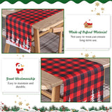 90 x Brand New Christmas table runner, tablecloth and runner for Christmas dinner in long black red buffalo plaid 180 x 34cm, table runner for Christmas table for Christmas table decorations - RRP €692.1