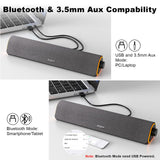 1 x RAW Customer Returns SOULION R50 PC Speakers, Bluetooth 3.5mm Computer Speakers, USB Powered, Colorful Lights, Soundbar with Switch, Stereo Surround Soundbar for PC, Desktop, Laptop - RRP €26.83