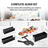 1 x RAW Customer Returns Sushi Maker Kit, AGPTEK 11-piece complete sushi making kit, 5 shapes DIY sushi making set with high-quality sushi knife, perfect for sushi DIY and as a gift - REUSABLE  - RRP €19.99