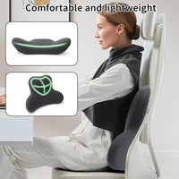 3 x Brand New FATLWDCQ Office Chair Back Cushion, Memory Foam Lumbar Cushion, Ergonomic Back Cushion, Curved Surface Design, Washable for Car Seats, Office Chair, Wheelchair Dark Gray  - RRP €83.19