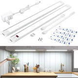 1 x RAW Customer Returns wobsion LED Kitchen Under Cabinet Light with Touchless Light, Dimmable LED Strip, 6000K Cold White LED Strip, LED Under Cabinet Light 45CM 2PCS, Ultra Thin LED for Kitchen Under Cabinet, Wardrobe - RRP €27.53