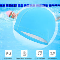 1 x RAW Customer Returns Unisex waterproof swimming cap, pack of 2, PU coated, soft swimming cap, ear protection, elastic swimming cap, swimming cap, girls, long hair, swimming cap for adults, men, women, boys, women, men - RRP €9.06