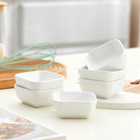 1 x RAW Customer Returns Swuut Ceramic Dipping Bowls Set of 6.3 Ounce Porcelain Small Mini Bowl Square Soy Sauce Plate Good for Tomato Sauce, Sushi Soy, BBQ White  - RRP €17.46