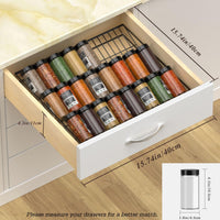 1 x RAW Customer Returns Housolution spice rack drawer made of metal, spice organizer drawer from 20cm to 40cm extendable, spice insert drawer spice drawer organizer spice storage drawer - RRP €20.02