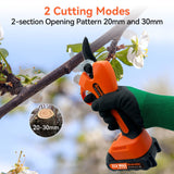 1 x RAW Customer Returns Bravolu 30mm Battery-Powered Electric Scissors for Pruning Fruit Trees and Vineyards, with 2 x 2.0Ah Batteries, Classic - RRP €122.62