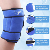 1 x RAW Customer Returns Hilph Cooling Sleeve Knee Cooling Bandage, Cooling Pack to Relieve Knee Pain, Cold Warm Compress Cooling Pad for Knee Replacement Surgery Arthritis Bruises Swelling Blue  - RRP €23.18