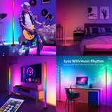 1 x RAW Customer Returns LED floor lamp living room, corner lamp RGB dimmable, LED corner lamp, dimmable LED floor lamp, corner lights, smart LED floor lamp with remote control, 16 million colors, app control music sync timer for home - RRP €53.54