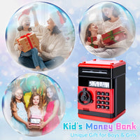 1 x RAW Customer Returns Highttoy money boxes for children 3-12 years, electronic money box safe with code piggy bank children safe ATM money box savings bank toy for boys girls gift red - RRP €25.99