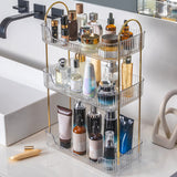 1 x Brand New Makeup Organizer for Vanity, Perfume Cosmetic Storage and Organizers, for Bathroom Dessert Countertop Round White-B, 3 Layers  - RRP €18.54