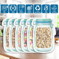 1 x RAW Customer Returns Pack of 30 Food Storage Bags, Mason Jar Zip Bags, Reusable Spice Storage Bags, Snack Containers, Airtight Seal Bags for Travel, Camping, Picnic - RRP €14.99