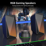 1 x RAW Customer Returns Jeecoo M40 PC Speakers, Gaming Speakers for Monitor with Improved Stereo Sound, Easily Accessible, 3.5mm AUX Bluetooth Speakers for PC Laptops Game Consoles Smartphones - RRP €21.38