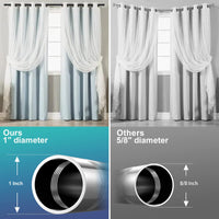 2 x Brand New INFLATION Curtain Rods with Cap Knobs 157cm, Black Curtain Rod with Brackets Fitting Set Window Rods for Living Room Outdoor Area - RRP €37.96