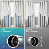 2 x Brand New INFLATION Curtain Rods with Cap Knobs 157cm, Black Curtain Rod with Brackets Fitting Set Window Rods for Living Room Outdoor Area - RRP €37.96