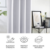 1 x RAW Customer Returns Deconovo Blackout Curtain with Cold Protection Curtains Living Room Curtain Opaque Curtain, 240 x 135 cm Height x Width , Silver Grey, Set of 2 - RRP €33.0