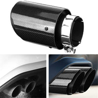 1 x RAW Customer Returns Eachbid Carbon Fiber Car Exhaust Tip Silencer Tailpipe 63mm Black  - RRP €45.09