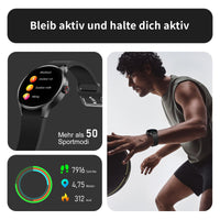 1 x RAW Customer Returns BingoFit Smartwatch Men with Telephone Function, 1.43 AMOLED Touchscreen Fitness Watch, Fitness Tracker with Heart Rate Monitor Sleep Monitor Blood Pressure SpO2, 50 Sports Modes Pedometer Watch for Women Men - RRP €44.36