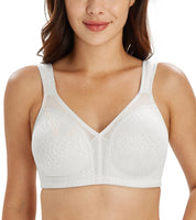 1 x RAW Customer Returns Lemorosy Women s Plus Size Minimizer Bra Comfortable for Everyday Full Cup Non-Padded Wireless Strong Hold Bra 105F, White  - RRP €24.0