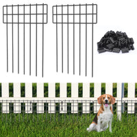 1 x RAW Customer Returns LIANTRAL Decorative Garden Fence Animal Barrier Fence Rustproof Metal Wire Ground Stakes No Digging for Outdoor Use 17 H x 27 8.2m Total Length 25 Pack - RRP €74.99