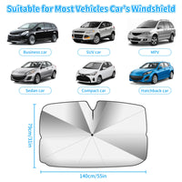 1 x RAW Customer Returns Oziral Car Sun Shade for Front Windows Improved Foldable Parasol Windshield UV Protection 360 Rotation Bendable Shaft Protect Your Car from Scratches 140 79 cm 55 31 inches  - RRP €16.81