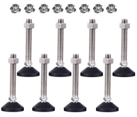 1 x RAW Customer Returns RHUAFET 8 pieces adjustable foot M10 x 100MM adjusting screw M8, furniture foot base foot can bear 400KG adjustable feet adjusting screw adjusting plate adjusting foot maximum 15 inclination 8 pieces - M10 x 100 MM  - RRP €22.26