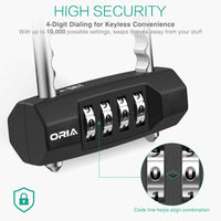 1 x RAW Customer Returns ORIA Combination Lock, Resettable 4 Digit Lock with Adjustable Handle, Waterproof for School, Employee, Gym and Sports Locker, Toolbox, Fences, Bicycle etc - RRP €13.1