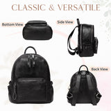 1 x RAW Customer Returns VASCHY Mini Backpack Women, Pu Leather Small Backpack Girls Fashion School Bag Elegant Casual Daypack for Travel Shopping Student Teenager Black - RRP €34.18