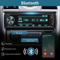 1 x RAW Customer Returns Car radio Bluetooth 5.1 with AUX USB TF EQ, car radio support dual Bluetooth connection, voice assistant, APP controller, vehicle positioning, 7-color background light, subwoofer - RRP €40.33