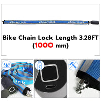 1 x RAW Customer Returns Electronic Bicycle Lock eLinkSmart Chain Lock Fingerprint with Phone App iOS Watch 100cm Length Waterproof Keyless Cable Lock Authorized Remote Unlocking Blue - RRP €35.39