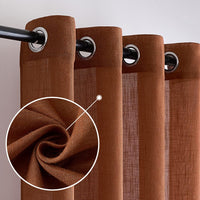 1 x RAW Customer Returns MIULEE Curtains Bedroom Curtain Coffee Brown Curtain Living Room Linen Look Curtains with Eyelets Window Semi-Transparent Curtain Modern Interior Balcony Door Kitchen Curtains 140 x 260 cm - RRP €37.19