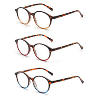 1 x RAW Customer Returns JM 3 Pack Vintage Round Reading Glasses With Spring Hinges Eyeglasses For Readers Men Women 0.74 Mixed Color - RRP €18.99