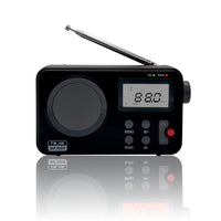 1 x RAW Customer Returns Radio NK-AB1904-FMBL Am - Portable Desktop Radio, LCD Screen with Light, Antenna, Speaker, 4 AA Batteries, DC5V Cable, Black Color Radio Alarm Clock Function  - RRP €18.48