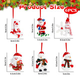 1 x Brand New 6pcs Christmas Hanging Decoration Christmas Decorations Polymer Clay Clause Santa Claus Snowman Christmas Tree Home Decor - RRP €11.42