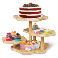 1 x RAW Customer Returns Parmedu 5 Tier Bamboo Cake Stand Cupcake Tower Stand for 50 Cupcakes, Cloud Shape Wooden Cake Stand with Patent Design - Tiered Tray Decor, Cupcake Holder Cupcake Stand for Party etc. - RRP €46.99