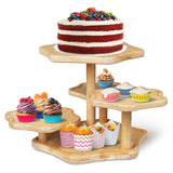 1 x RAW Customer Returns Parmedu 5 Tier Bamboo Cake Stand Cupcake Tower Stand for 50 Cupcakes, Cloud Shape Wooden Cake Stand with Patent Design - Tiered Tray Decor, Cupcake Holder Cupcake Stand for Party etc. - RRP €46.99