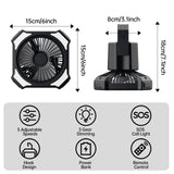 1 x RAW Customer Returns Camping Fan with Light, 10000mAh Battery Tent Fan with 3 Levels Light Remote, 3 Speeds Powerful Cooling USB Table Fan Power Bank for Outdoor Fishing Picnic - RRP €26.8