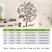 1 x RAW Customer Returns AIVORIUY Wall Tattoo Tree 3D Wall Sticker DIY Family Family Tree Photo Wall Wall Sticker Photo Wall Sticker with Picture Frame Wall Decoration Children s Room Bedroom Living Room Decoration L 144 x 175 cm, Black  - RRP €24.73