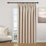 1 x RAW Customer Returns Topfinel Curtain Opaque with Ruffle Tape Curtains Extra Wide Thermal Curtain 300 cm Blackout Curtain Beige Room Divider Curtains Blackout 240 cm High 1 Piece for Children s Room Bedroom - RRP €37.99