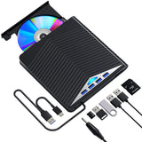 1 x RAW Customer Returns External CD Drive, External DVD Drive, DVD Drive, Optical Drive, USB 3.0 and Type-C Portable CD DVD ROM Recorder, Suitable for Laptop Desktop Windows 10 8 7 Stable, High-Speed, Silent  - RRP €19.16