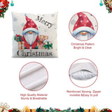 4 x Brand New AIBIIN Christmas Cushion Covers 45x45cm Santa Claus Merry Xmas Tree Cushion Covers Soft Cushion Cover Sofa Decoration with Invisible Zipper Pack of 4 - RRP €81.6