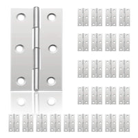 1 x RAW Customer Returns tEEZErshop 24 pieces hinge stainless steel door hinges with 6 mounting holes small door hinge joint of wood connections small hinges windows cabinets doors tool boxes jewelry boxes - RRP €9.06