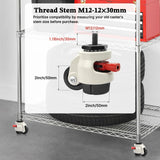 1 x RAW Customer Returns WBD WEIBIDA heavy-duty castors M12 thread with adjustable ratchet handle, 360 leveling castors large load capacity 1000KG, retractable furniture castors for industrial, workbenches, machines, set of 4, white - RRP €69.99