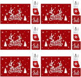 1 x RAW Customer Returns 18 Pack Christmas Placemats and Coasters - Reindeer Snowflake Design Heat Resistant Placemats Washable Christmas Holiday Kitchen Table Decoration - RRP €19.68