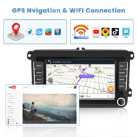 1 x RAW Customer Returns Android Car Radio for VW Golf 5 6 Passat Jetta Polo Tiguan Touran Seat with GPS WiFi, 7 Inch Bluetooth Car Radio 2 DIN Touch Screen with Mirror Link Am FM EQ USB CANBUS Rear Camera - RRP €119.99