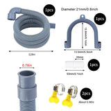 1 x RAW Customer Returns LDBKLGHJ Washing Machine Drain Hose, Washing Machine Inlet Hose, Washing Machine Drain Hose, Dishwasher, 3m, Drain Hose Extension with Connector and 2 Clamps and a Fixing Bow - RRP €10.23