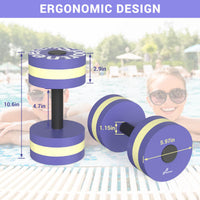 1 x RAW Customer Returns Sportneer Water Weights Aquatic Exercise Dumbbells Water Dumbbell Aerobic Workouts Set of 2 EVA Foam Pool Weights Dumbbells Set Aqua Fitness Dumbbells Equipment for Water Aerobics Weight Loss - RRP €24.79