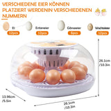 1 x RAW Customer Returns MaxAwe 12 Pcs Egg Incubator Fully Automatic, Incubator Auto-Flip, Digital Incubator, Hatchery for Chickens Ducks Geese Pigeon Quail Bird - RRP €70.58