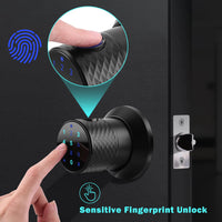 1 x RAW Customer Returns FITNATE Fingerprint and Code, Door Lock, Bluetooth Control, Touch Screen Smart Lock with Mechanical Key, App to Work with Alexa, Echo, Security Guard - RRP €89.99