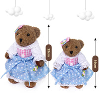 2 x Brand New My OLi 23cm Plush Teddy Bear with Rotatable Joints Small Stuffed Animal Cuddly Toy Teddy Bear Plush Toy Gift for Baby Children Friends Starting School Decoration Bavarian - RRP €40.32