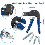 1 x RAW Customer Returns BESTYCHAO Hollow Wall Anchor Pliers with 24 Pieces Metal Cavity, Heavy Duty Hollow Wall Anchor Setting Tool with Expansion Dowel, Anchor Dowel Kit for Fixing Plasterboard - RRP €18.04