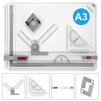 1 x RAW Customer Returns Himimi A3 Drawing Board, Drawing Table, Multifunctional Drawing Board Table with Clear Ruler, Parallel Movement and Angle Adjustable Measuring System for Engineers and Students - RRP €37.36